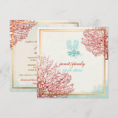 PixDezines maui coral+seahorse, strand Kaart (Voorkant / Achterkant)