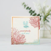 PixDezines maui coral+seahorse, strand Kaart (Staand voorkant)