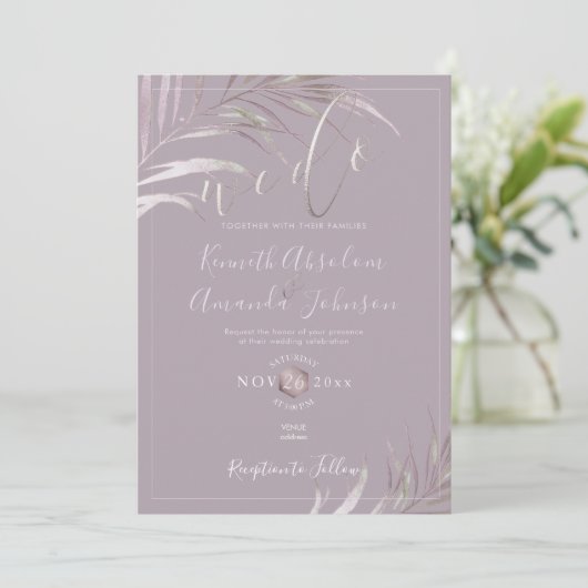 PixDezines Mauve+Lila Palms, dat doen we Kaart (Staand voorkant)