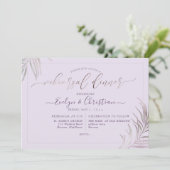 PixDezines Mauve Palms Rehearsal Dinner Kaart (Staand voorkant)