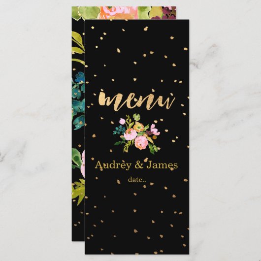 PixDezines menu aquarelle florale/ranunculus (Devant / Derrière)