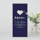 PixDezines Menu DIY Kleur/Faux Zilver Hart (Staand voorkant)