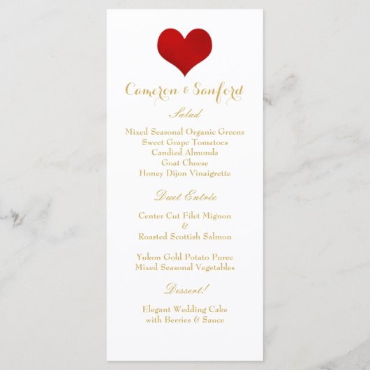 PixDezines Menu DIY Kleur/Groot Rood Hart (Achterkant)