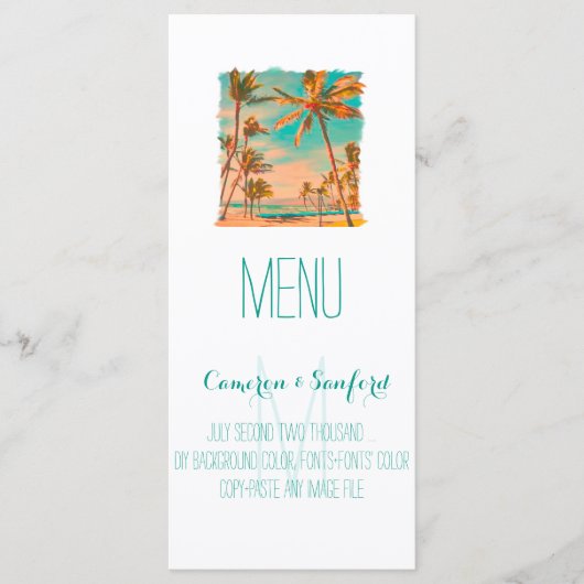 PixDezines menu Plage hawaii vintage/turquoise (Devant)