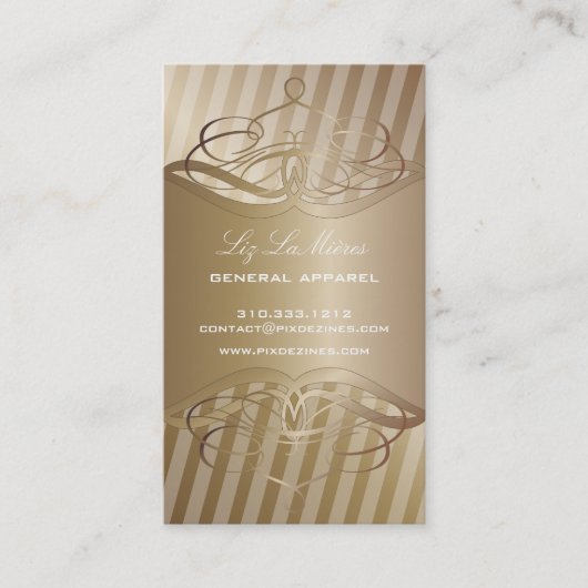 PixDezines Middelgrote Stripes + Faux Koper Visitekaartje (Voorkant)