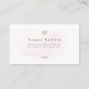 PixDezines Minder Waterverf Raffle Blush Heart Plaatskaartje