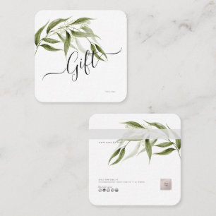 PixDezines Minimalistische Eucalyptus E-cadeaubon Vierkante Visitekaartje