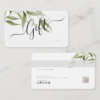 PixDezines Minimalistische Eucalyptus E-cadeaubon Visitekaartje