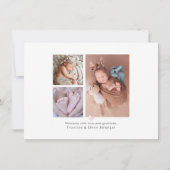 PixDezines minimalistische foto's geboorteaankondi Kaart (Achterkant)
