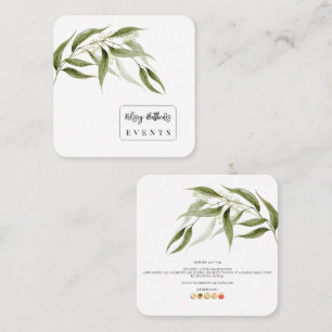 PixDezines Minimalistische groene eucalyptus Vierkante Visitekaartje