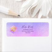 PixDezines Mitzvah Aquarelle Agate Étiquette Viole (En situation)