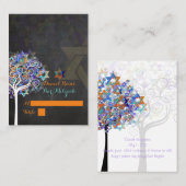 PixDezines mitzvah carte de place/arbre de vie (Devant / Derrière)