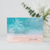 PixDezines Mitzvah RSVP Beach Palm Trees (Staand voorkant)