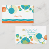 PixDezines Mod Bubles/mitzvah cartes de place/turq (Devant / Derrière)