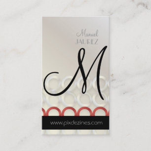 PixDezines Mod Rings, monogram Visitekaartje
