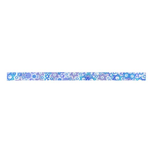 PixDezines Mod Star van David, Blue, Hanukkah Lint (Voorkant)