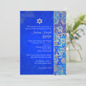 PixDezines mod stars/Bar Mitswa/donkerblauw/zilver Kaart (Staand voorkant)