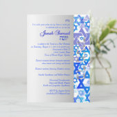 PixDezines mod sterren/Bar Mitzvah/blue/Silver Kaart (Staand voorkant)
