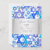 PixDezines mod sterren/Bar Mitzvah/blue/Silver Kaart (Achterkant)