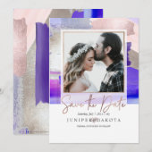 PixDezines Modern Art, Paarse Blush Silver Grey Kaart (Voorkant / Achterkant)