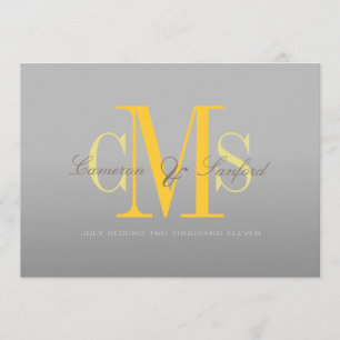 PixDezines Modern + elegant/grijs + geel Kaart