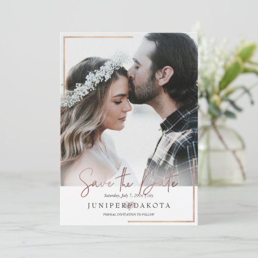 PixDezines Modern Framed Photo Sla de datumkaarten Kaart (Staand voorkant)