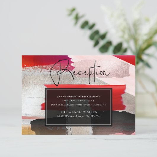 PixDezines Modern Waterverf Rood zwart (Staand voorkant)