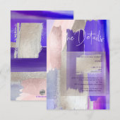 PixDezines Moderne Aquarelle Purple Détails Cartes (Devant / Derrière)