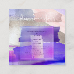 PixDezines Moderne Art Violet Roos-accommodatie Informatiekaartje