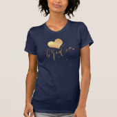 PixDezines Moderne Bruid/Faux Goud Script T-shirt (Voorkant)