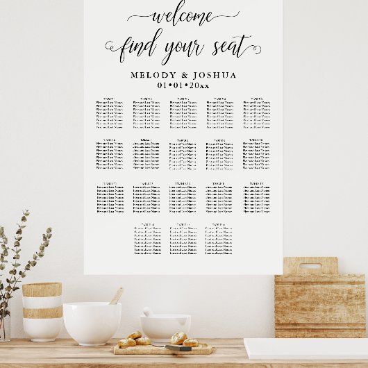 PixDezines Moderne Calligrafiefont, Zitenkaart Poster (Keuken)