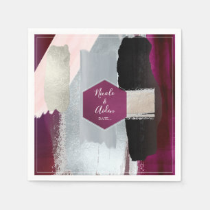 PixDezines Moderne Kunst, Blush Bourgondische brui Servet