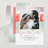 PixDezines Moderne Kunst, Sage+Coral Kaart (Voorkant / Achterkant)