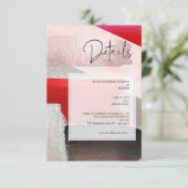 PixDezines Moderne Waterverf Rood - Gegevens RSVP Kaartje (Staand voorkant)