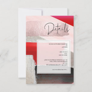 PixDezines Moderne Waterverf Rood Zwarte Details RSVP Kaartje