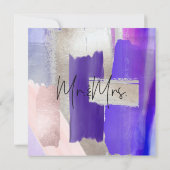 PixDezines Moderne Waterverf Violet+Silver Kaart (Achterkant)