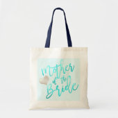 PixDezines Moeder van Bride/Faux Foil/Blue/Script Tote Bag (Voorkant)