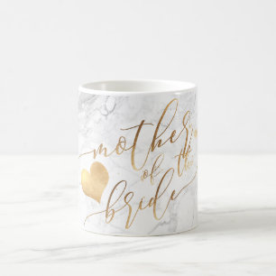 PixDezines Moeder van Bride/Faux Gold Script Marbl Koffiemok