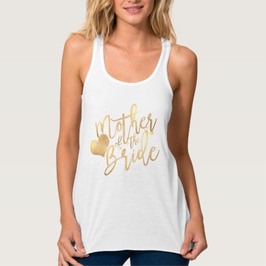 PixDezines Moeder van de Bruid/Faux Goud Script Tanktop (Voorkant)