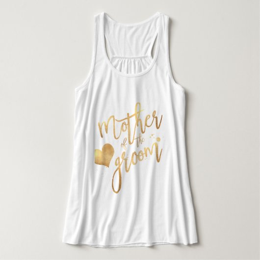PixDezines Moeder van de bruidegom/Faux Gold Scrip Tanktop (Design voorkant)