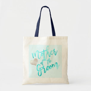 PixDezines Moeder van Groom/Faux Foil/Blue/Script Tote Bag