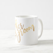 PixDezines Moeder van Groom/Faux Gold Script Koffiemok (Voorkant rechts)