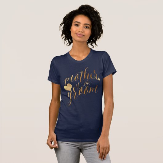 PixDezines Moeder van het Groom/Faux Gold Manuscri T-shirt (Voorkant volledig)