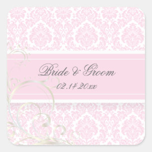 PixDezines moiré damask bruiloft stickers