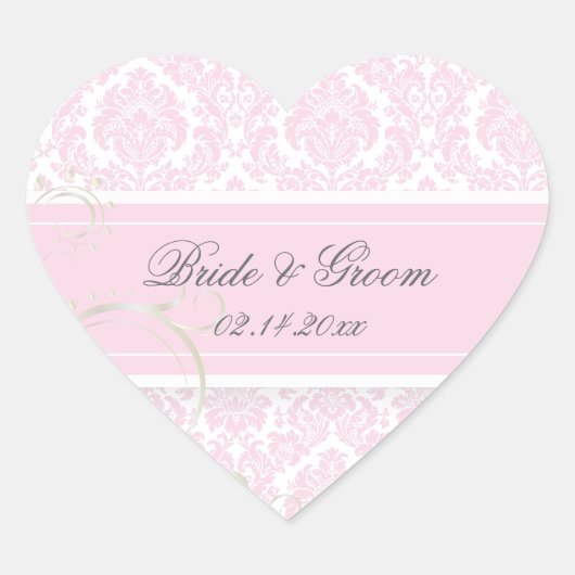 PixDezines moiré mariage damassé autocollants (Devant)