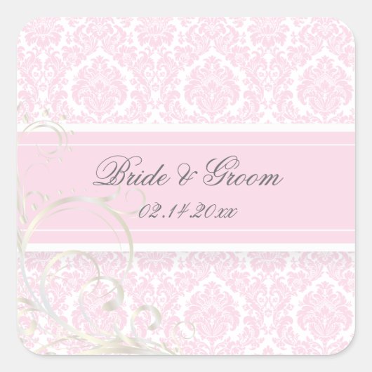 PixDezines moiré mariage damassé autocollants (Devant)
