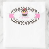 PixDezines monaco traliewerk+cupcake/DIY kleur Ovale Sticker (Tas)