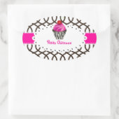 PixDezines monaco trellis+cupcake/DIY kleur Ovale Sticker (Tas)