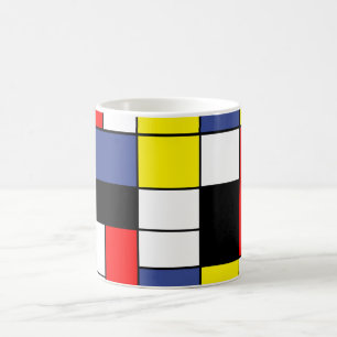 PixDezines Mondriaan, Minimalistisch Koffiemok