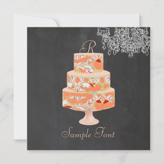 PixDezines monogram alice bloem cake Kaart (Voorkant)